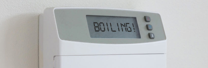 thermostat displaying boiling
